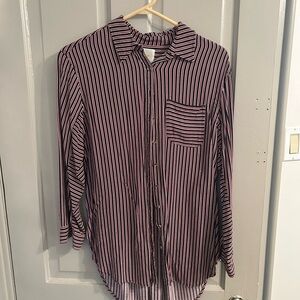 Maeve Red and White Striped Shirt